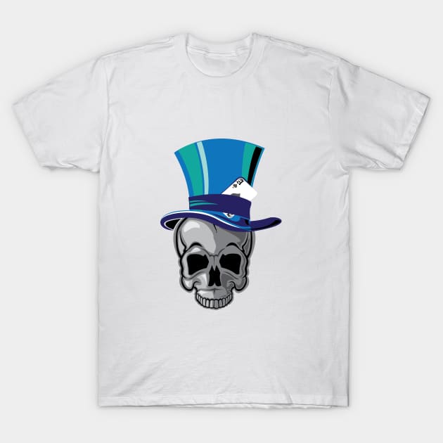 Skull And Top Hat Original New School Art Ace T-Shirt by ckandrus